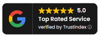 Google 5.0 — Top Rated Service, verified by Trustindex